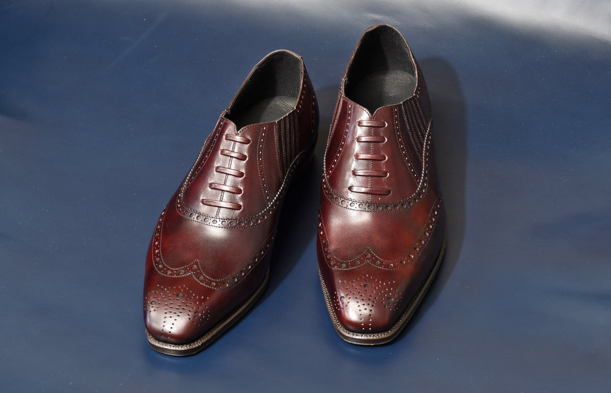 “RR” Lazyman, Burgundy Dress Shoes, Zonta Museum Calf, Hand welted, US size 5 1/2 ~ 10