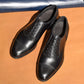 “Felix” Combination Adelaide, Black Dress Shoes, Horween Hatch Grain & Weinheimer Box calf, Hand welted, US size 5 1/2 ~ 11