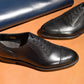 “Felix” Combination Adelaide, Black Dress Shoes, Horween Hatch Grain & Weinheimer Box calf, Hand welted, US size 5 1/2 ~ 11