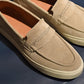 “Kelly” Coin Loafer, Beige Comfort Shoes, Vibram Cup Sole, US size 5 1/2 ~ 10