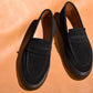 “Kelly” Coin Loafer, Black Comfort Shoes, Vibram Cup Sole, US size 5 1/2 ~ 10