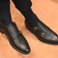 “Talia” Double Monk Strap, Black Dress Shoes, Grained Leather, Goodyear welted, US size 5 1/2 ~ 10