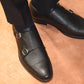 “Talia” Double Monk Strap, Black Dress Shoes, Grained Leather, Goodyear welted, US size 5 1/2 ~ 10