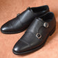 “Talia” Double Monk Strap, Black Dress Shoes, Grained Leather, Goodyear welted, US size 5 1/2 ~ 10