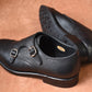 “Talia” Double Monk Strap, Black Dress Shoes, Grained Leather, Goodyear welted, US size 5 1/2 ~ 10