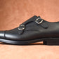 “Talia” Double Monk Strap, Black Dress Shoes, Grained Leather, Goodyear welted, US size 5 1/2 ~ 10