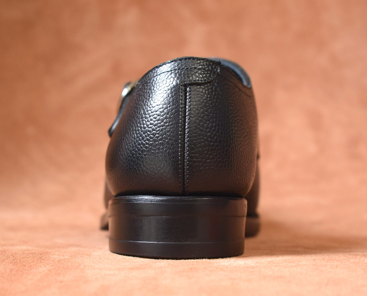 “Talia” Double Monk Strap, Black Dress Shoes, Grained Leather, Goodyear welted, US size 5 1/2 ~ 10