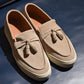 “Sirius” Tasseled Loafer, Beige Comfort Shoes, Vibram Cup Sole, US size 5 1/2 ~ 10