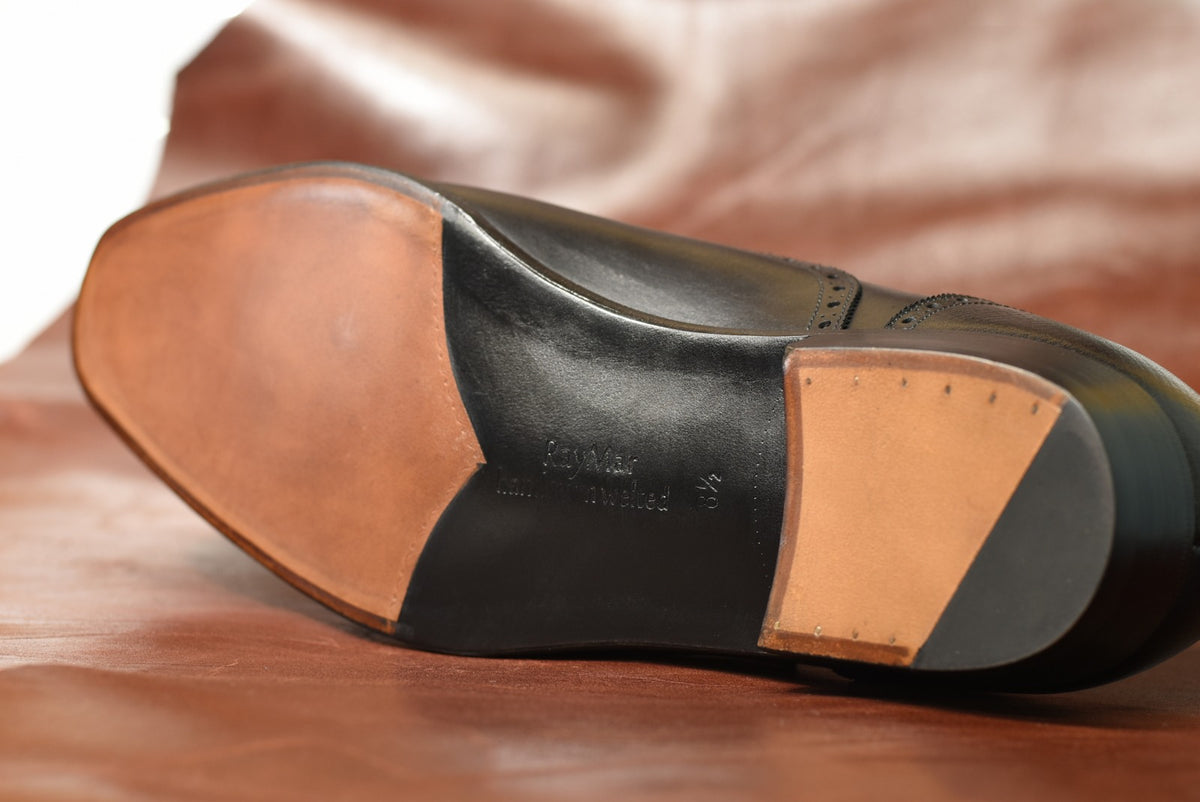 “Lantis” Combination Lazyman, Black Dress Shoes, Horween Hatch Grain & Weinheimer Box calf, J&F.J BAKER Oak Bark Outsole, Hand welted, US size 5 1/2 ~ 10