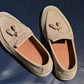 “Sirius” Tasseled Loafer, Beige Comfort Shoes, Vibram Cup Sole, US size 5 1/2 ~ 10