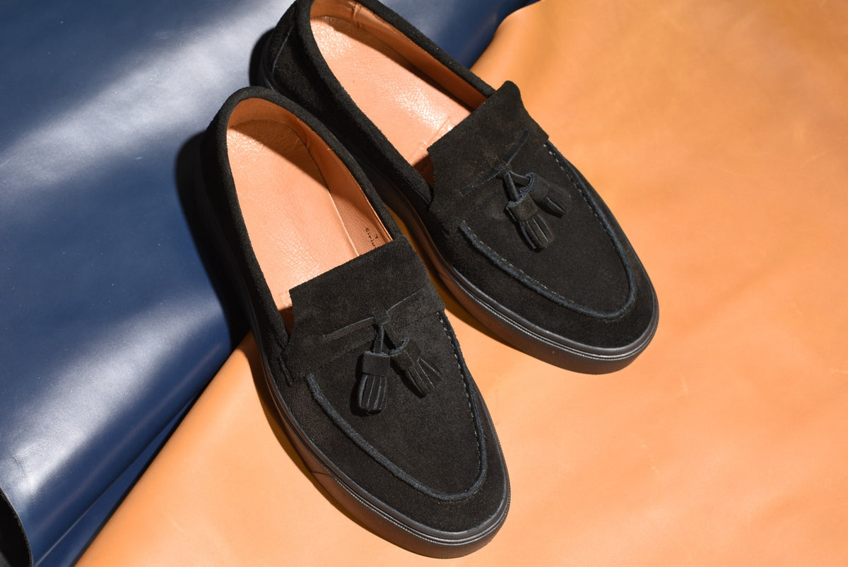 “Sirius” Tasseled Loafer, Black Comfort Shoes, Vibram Cup Sole, US size 5 1/2 ~ 10