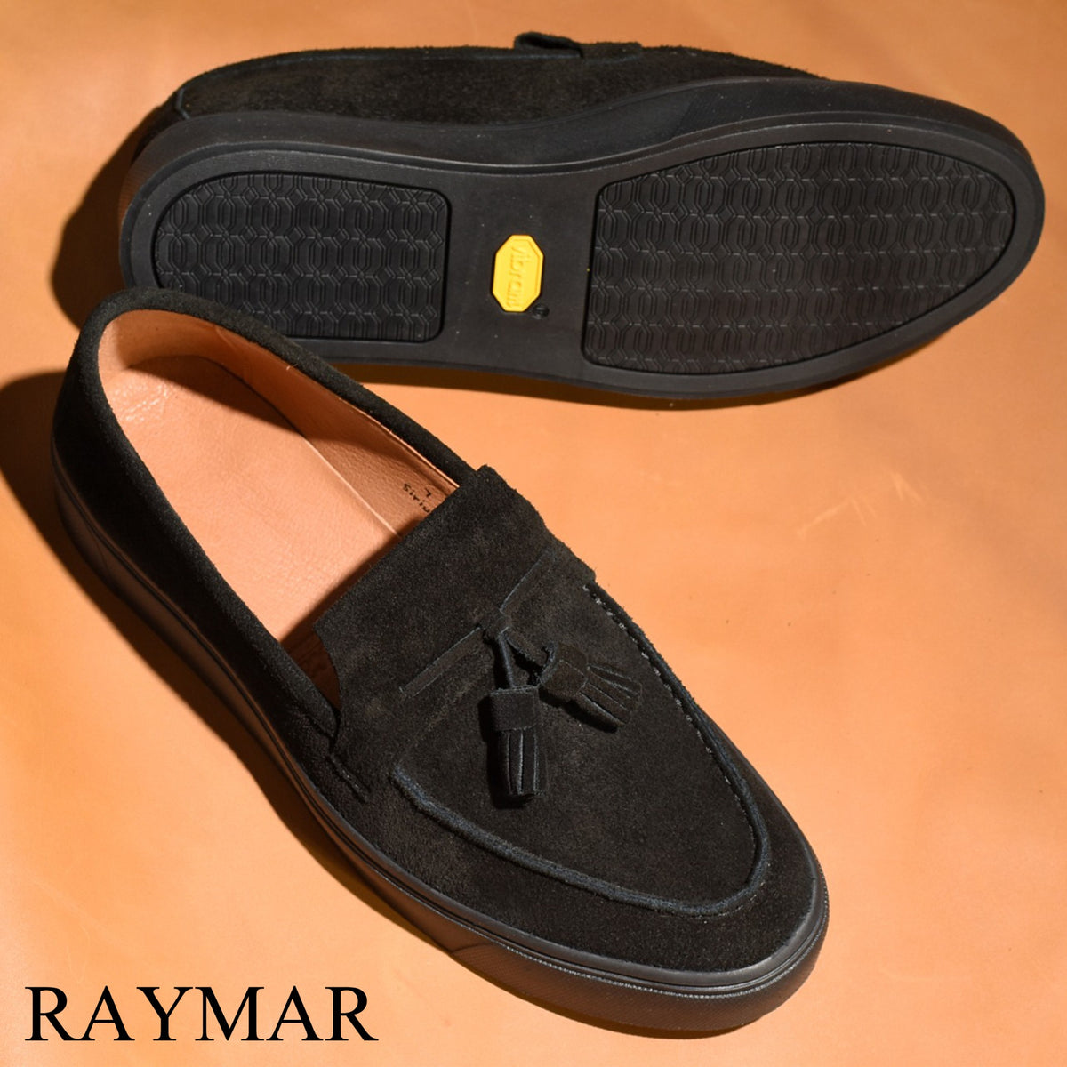 “Sirius” Tasseled Loafer, Black Comfort Shoes, Vibram Cup Sole, US size 5 1/2 ~ 10