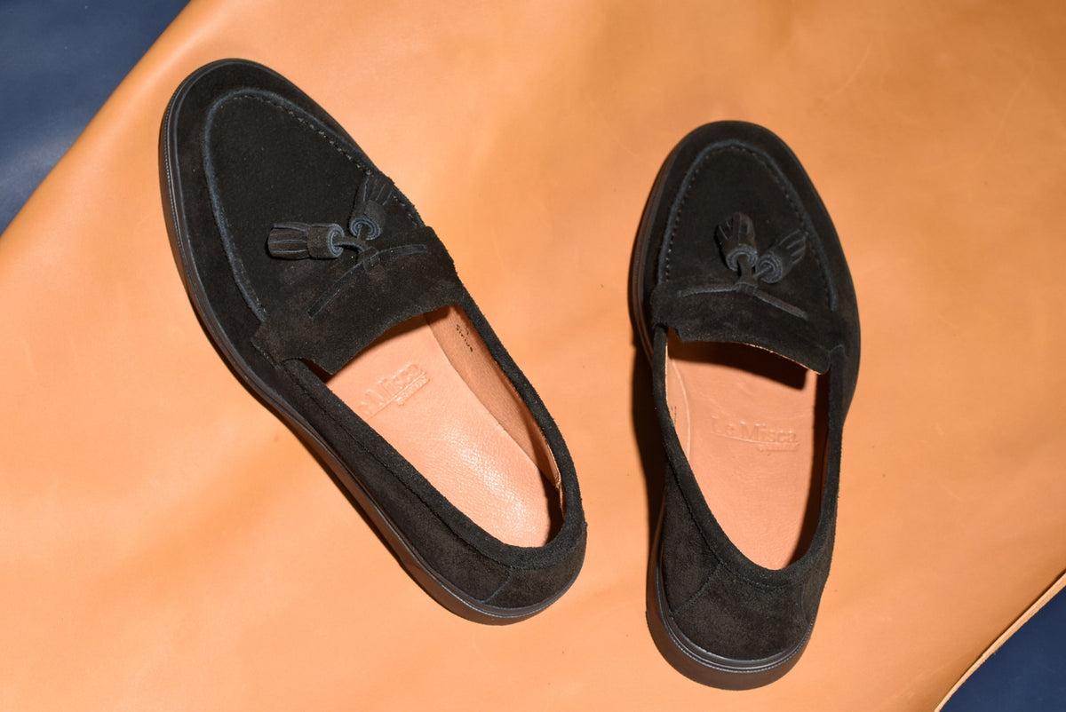 “Sirius” Tasseled Loafer, Black Comfort Shoes, Vibram Cup Sole, US size 5 1/2 ~ 10
