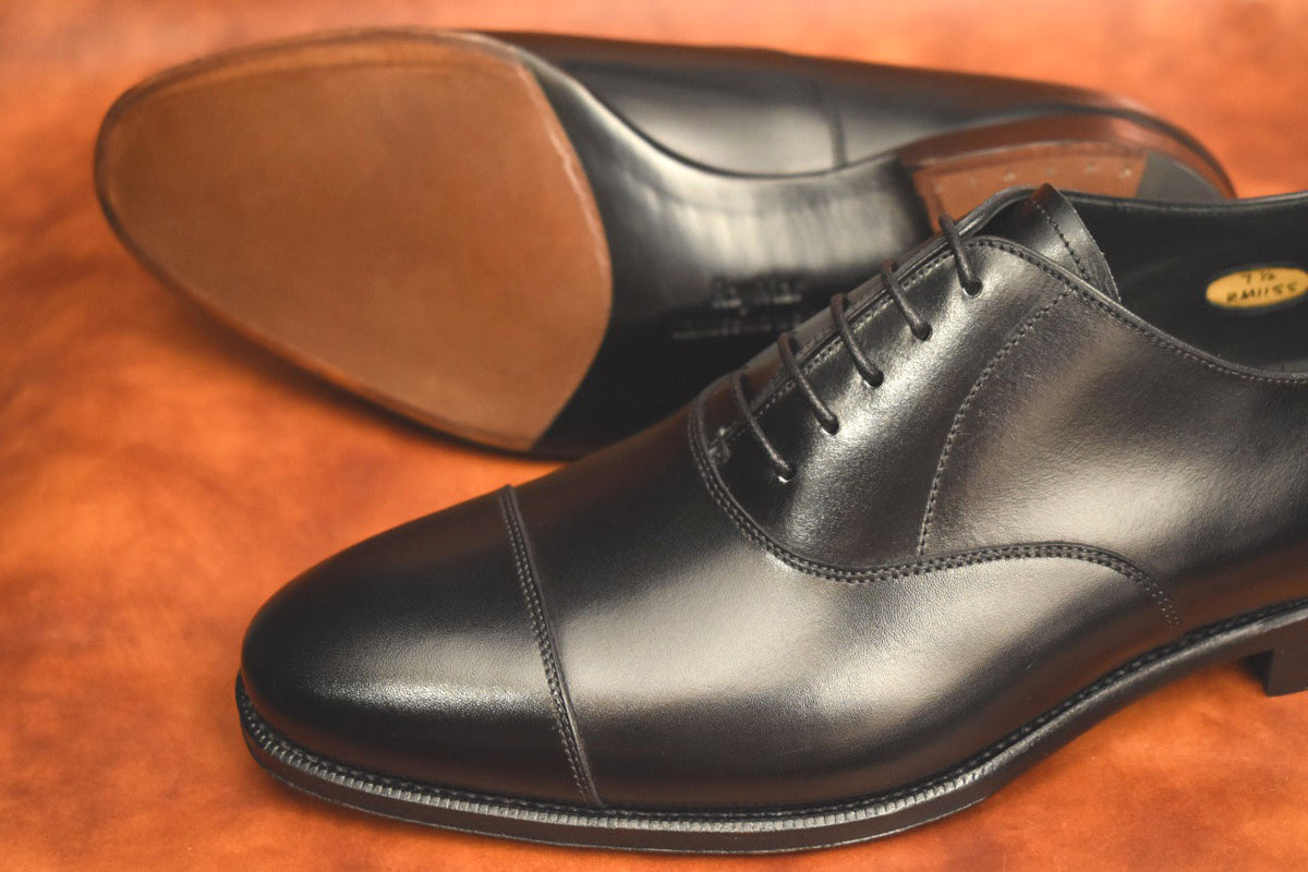 “RM115SⅡ” Cap toe, Black Dress Shoes, ILCEA SETANIL, Hand welted, US size 5 1/2 ~ 10