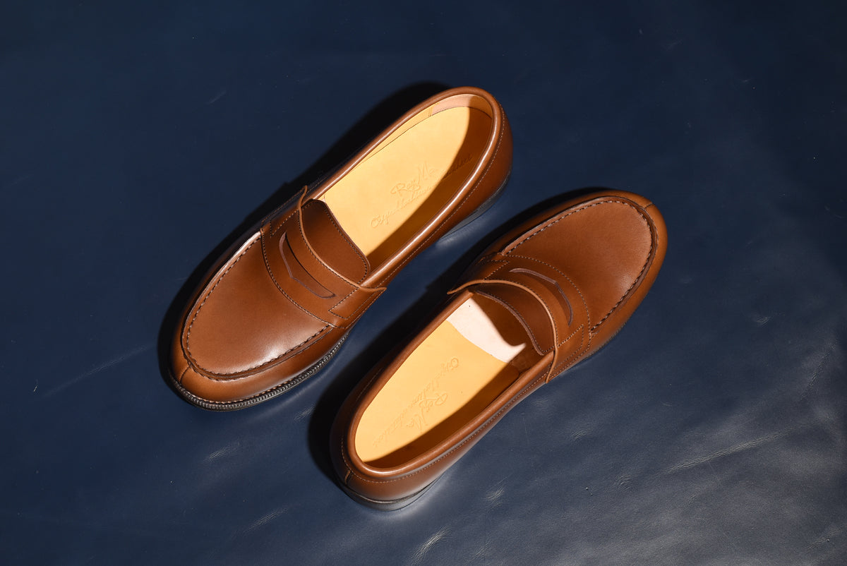 “Atlas” Penny Loafer, Brown Dress Shoes, Hand welted, US size 5 1/2 ~ 10
