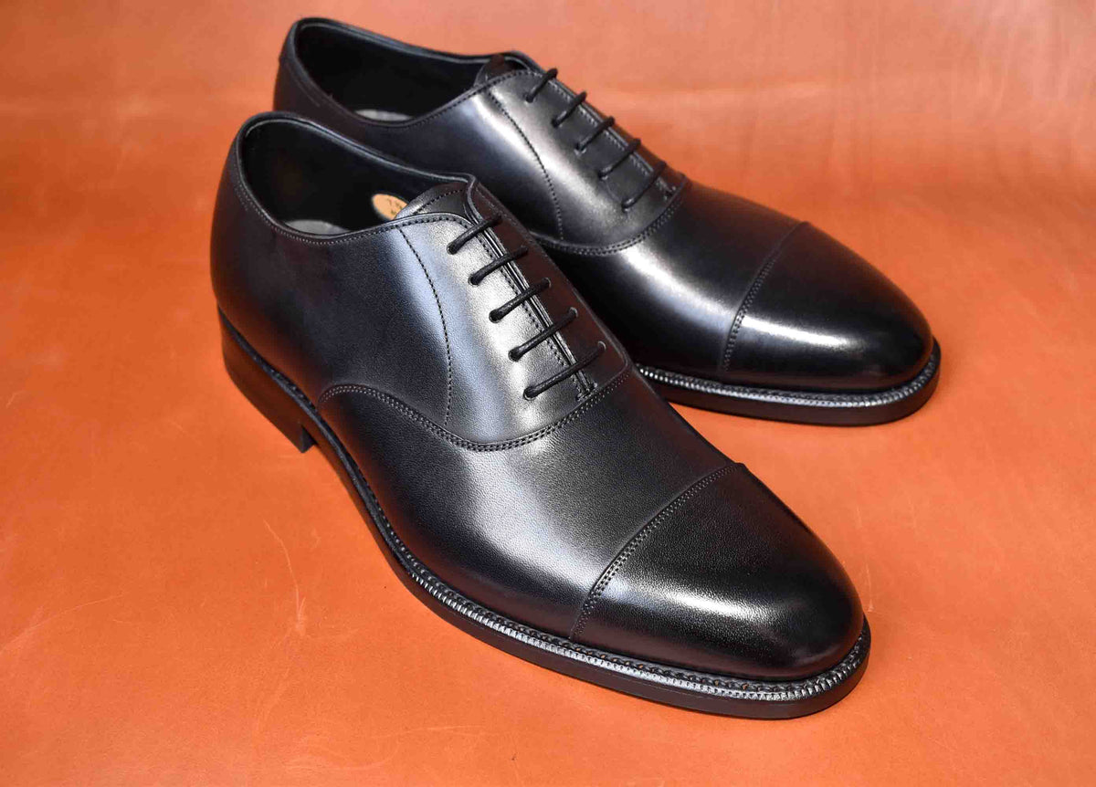 “MayⅡ” Cap toe, Black Dress Shoes, Goodyear welted, US size 5 1/2 ~ 10
