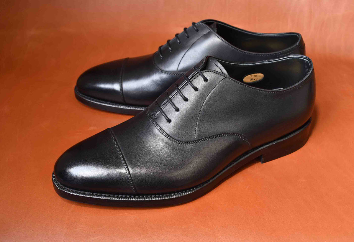 “MayⅡ” Cap toe, Black Dress Shoes, Goodyear welted, US size 5 1/2 ~ 10