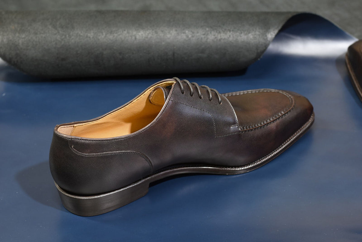 “Randall” Split Toe Derby, Dark Brown Dress Shoes, Zonta Museum Calf, Hand welted, US size 5 1/2 ~ 10
