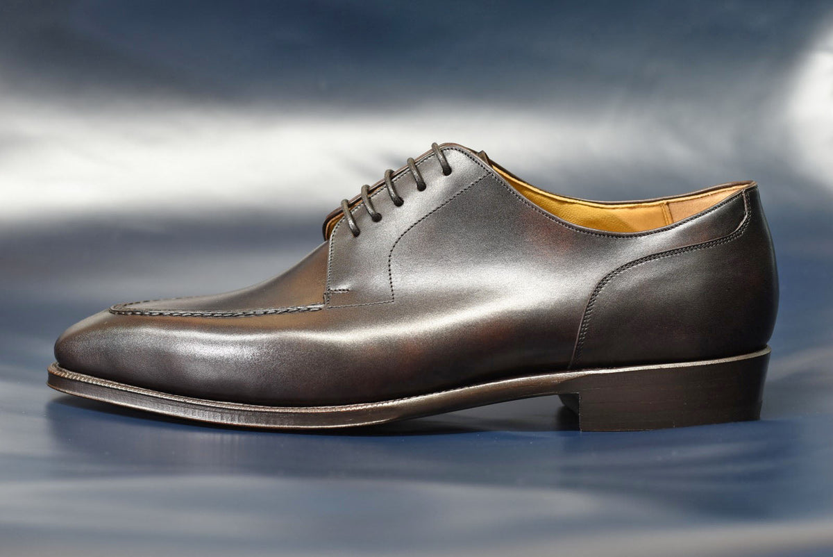 “Randall” Split Toe Derby, Dark Brown Dress Shoes, Zonta Museum Calf, Hand welted, US size 5 1/2 ~ 10