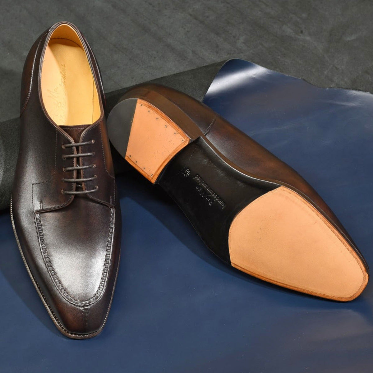 “Randall” Split Toe Derby, Dark Brown Dress Shoes, Zonta Museum Calf, Hand welted, US size 5 1/2 ~ 10