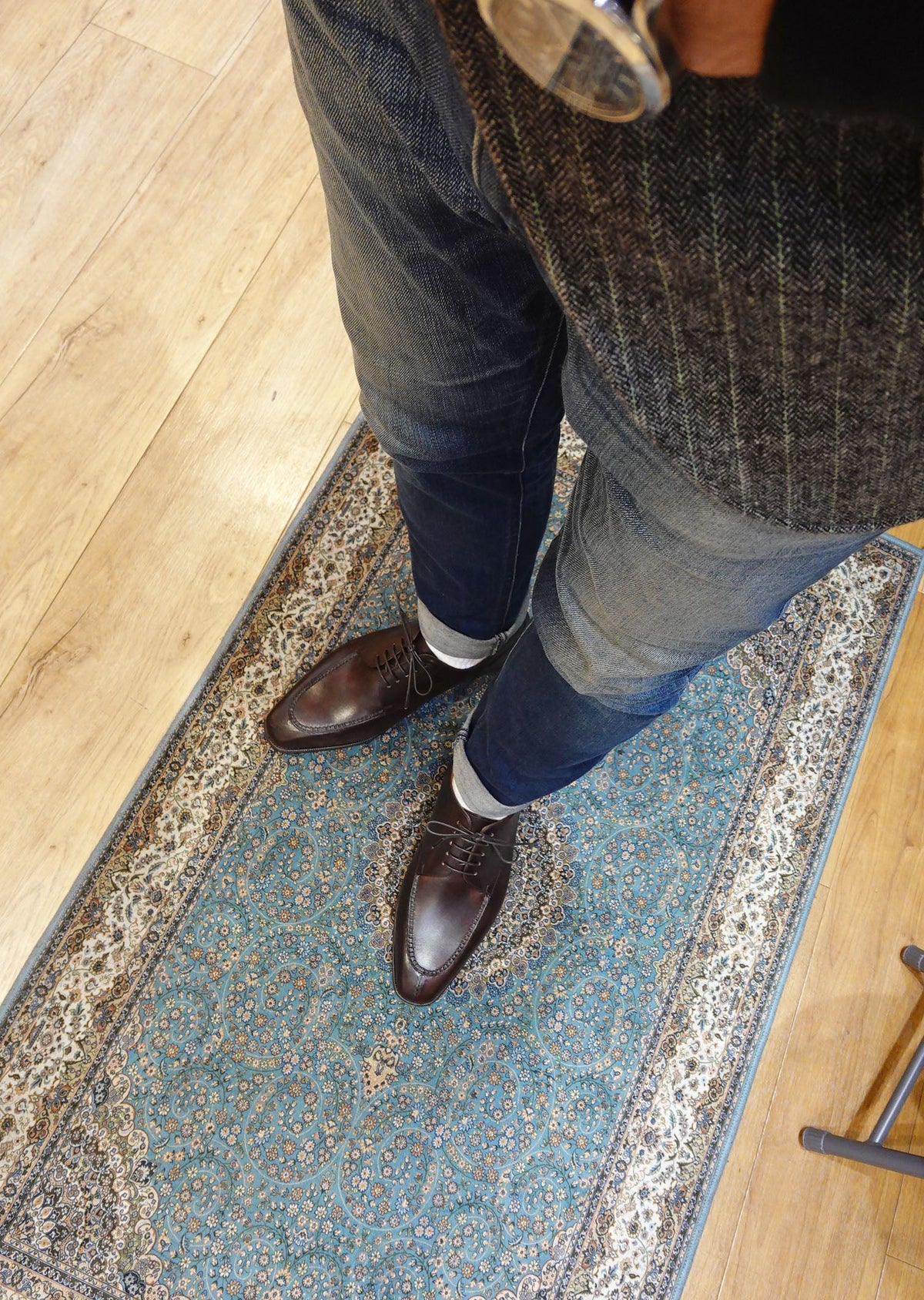 “Randall” Split Toe Derby, Dark Brown Dress Shoes, Zonta Museum Calf, Hand welted, US size 5 1/2 ~ 10