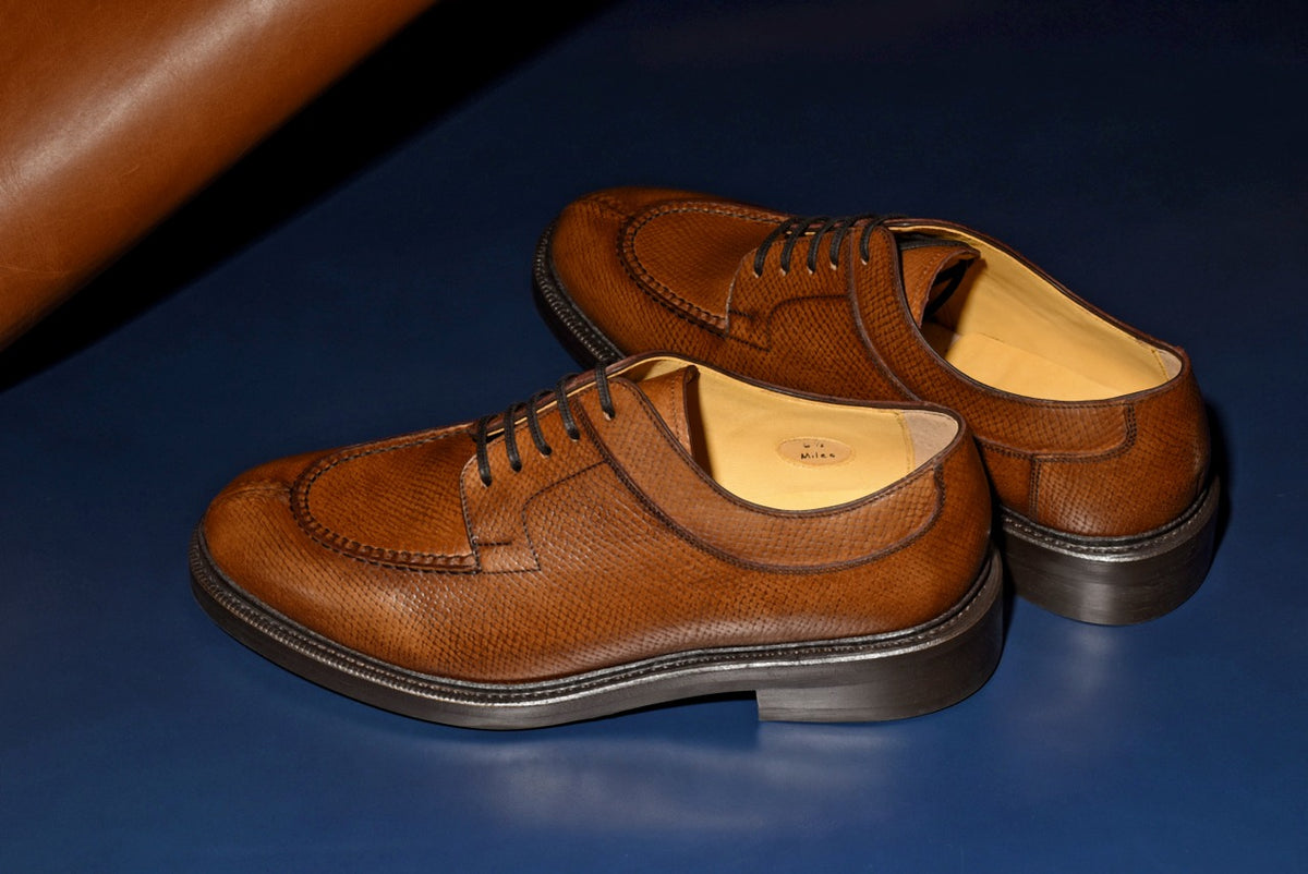 “Miles” Split Toe Derby, Brown Dress Shoes, Horween Hatch Grain, Goodyear welted, US size 5 1/2 ~ 10