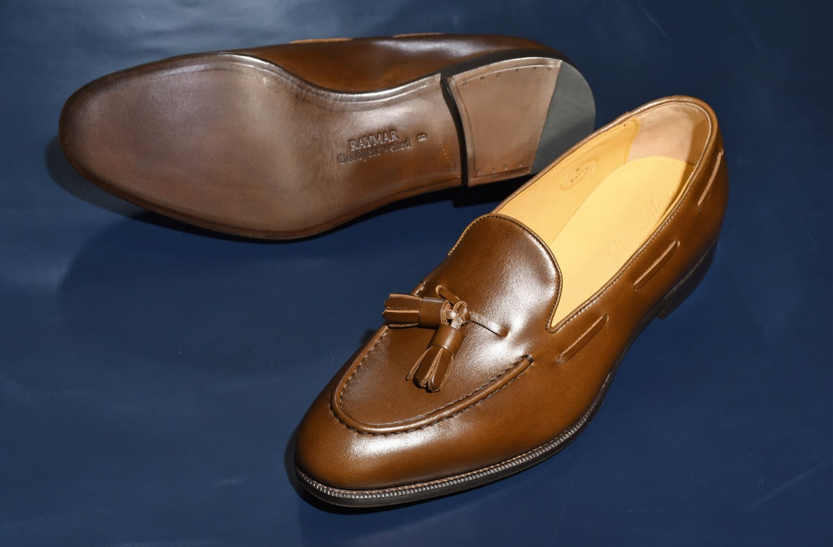 “Raffy” Tasseled Loafer, Brown Dress Shoes, Goodyear welted, US size 5 1/2 ~ 10